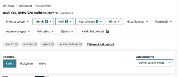 Tori.fi neuvoo nyt chatissa autonostajia