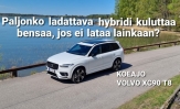 Miten paljon ladattava hybridi kuluttaa, jos ei lataa lainkaan? Koeajo Volvo XC90 T8