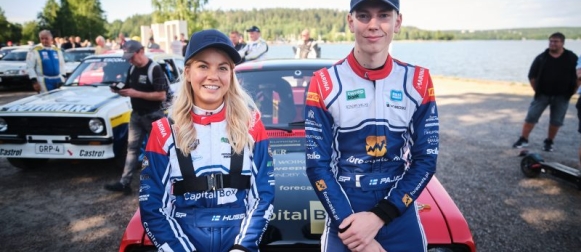 Sami Pajari ja Janni Hussi palkintopallille Lahden EM-rallissa