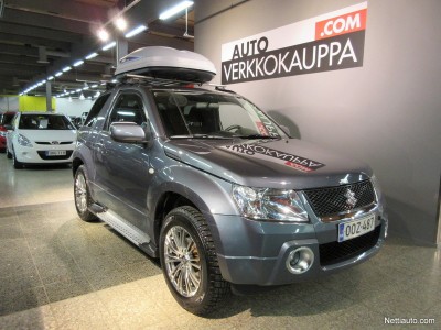 Vain 77 000 kilometriä ajettu Suzuki Grand Vitara 1.6 4WD JLX 3d AAC vuosimallia 2007 bensiinimoottorilla ja manuaalivaihteilla oli myynnissä Helsingissä Autoverkkokauppa.comissa hintaan 14 480 €. Kuvan auto on rakennettu poikkeuksellisen näyttäväksi, joten luulisi sen löytävän nopeasti ostajansa.